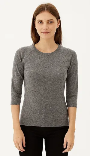 PURE Collection Cashmere Pullover 3/4‎ Sleeve Sweater thumbnail 1