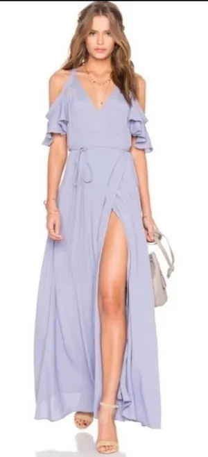 Privacy Please lilac Revolve XS luxe wrap maxi dress thumbnail 1