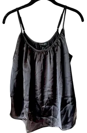 NWT Rachel Zoe Black‎ Satin Tank Top thumbnail 1