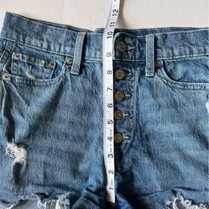 Gap denim button fly high rise cheeky shorts size 0/25 Denim thumbnail 8