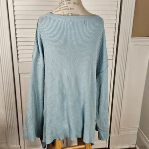 Free People Beach Womens Blue Brig Tie Front‎ Pullover Tunic Sweater Large thumbnail 2