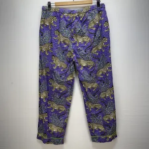 PrintFresh Long Pajama Set Size L‎ Purple Bagheera Leopard Print Organic Cotton thumbnail 13