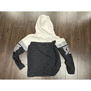 VTG Victoria's Secret PINK Colorblock Hoodie - Gray/Black - Size S‎ (2016) thumbnail 2