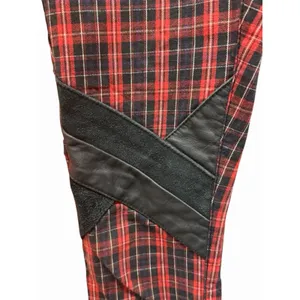 Maison Scotch Red Plaid Punk Goth Biker Skinny Pants Women's Size 27 Soda S&S thumbnail 3