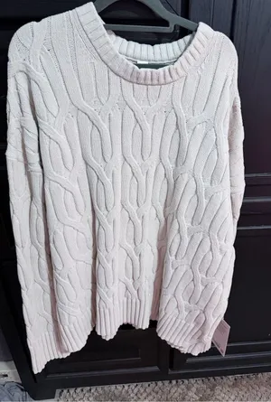 lululemon athletica Cream Cable-Knit Crewneck Sweater thumbnail 1