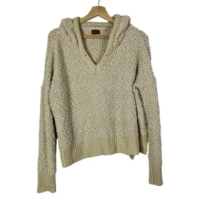 Boutique POL Beige Chenille Boucle‎ Pullover Hoodie Sweatshirt S thumbnail 2