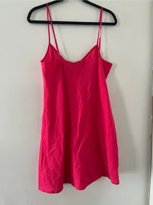 Madewell Hot Pink 100% Cotton Slip Mini Dress Medium Summer Lingerie thumbnail 6