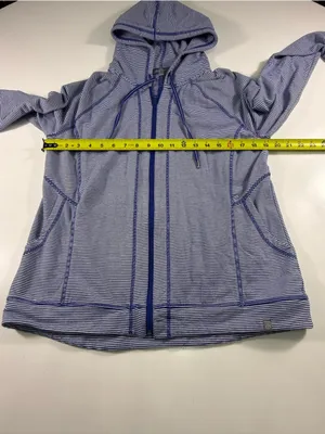 Talbots Blue and White Hooded Zip thumbnail 4