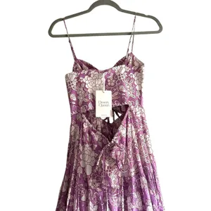DESERT QUEEN Isabella Floral‎ Tiered Midi Dress Purple NWT 36 thumbnail 5