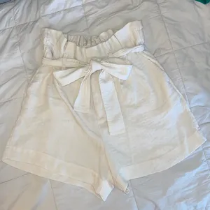 A New Day White/Cream High Rise Paper Bag Shorts thumbnail 1