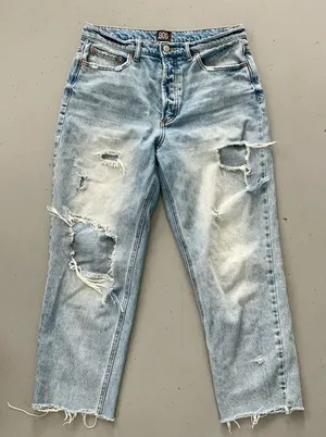 Urban Outfitters BDG Distressed High Rise Cropped Jeans thumbnail 1