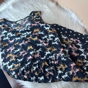 Anthropologie Porridge Petaluma Peep Hem Dress Navy Horse Print & Polka-Dot Hem thumbnail 13