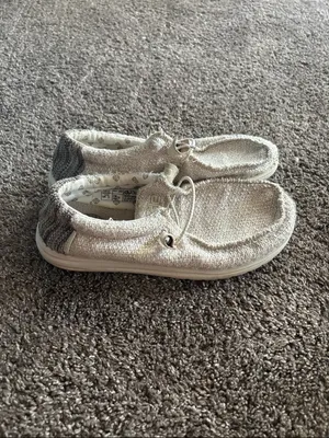 Hey Dude Beige Women's Woven Slip-On Loafers thumbnail 2