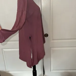 Pink Lululemon Asymetrical Tie Front Long Sleeve Blouse thumbnail 3