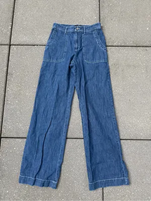 A.P.C. Seaside Indigo Delave Wide Leg Patch Pocket Jeans 26 thumbnail 1