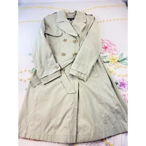 1 Madison Classic Double Breasted Belted Trench Coat Light Sage Green Size S‎ thumbnail 4