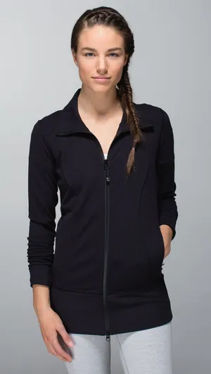 Lululemon Nice Asana Jacket Black Size 4 Long Full Zip Luon Travel Layer Outdoor thumbnail 1