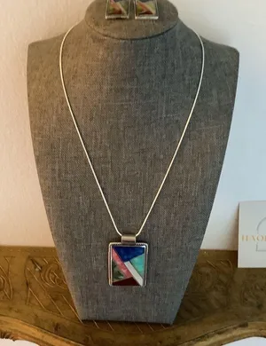 Handmade Artistic sterling 925 necklace set thumbnail 1