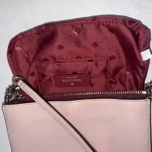 Kate Spade Preppy Pink Minimalist Classic Quiet Luxury Leather Crossbody Purse thumbnail 15