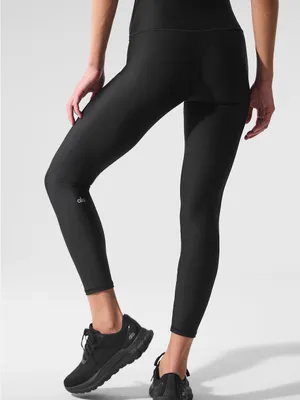 Alo Yoga Airlift High Waist Midi Leggings In Black Size M thumbnail 2