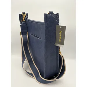 Women’s Style&Co Navy Blue Leather Crossbody Purse thumbnail 4