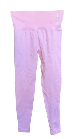 DFYNE Dynamic High Waisted Ribbed Leggings‎ Baby Pink Size Small Workout thumbnail 1