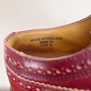 Dr Martens • vintage 3989 wingtip oxford brogues MIE cherry red leather platform thumbnail 5