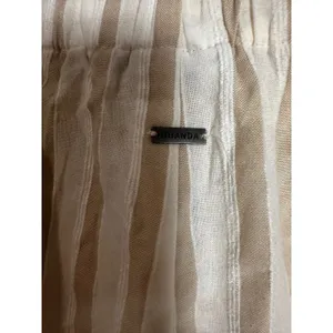 Ghanda Co Womens Beige White Striped Cotton Blend‎ Drawstring Shorts Size XS thumbnail 4