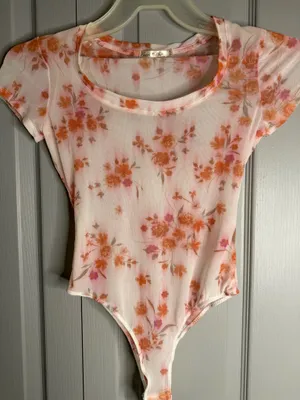 Floral mesh bodysuit Pink thumbnail 1