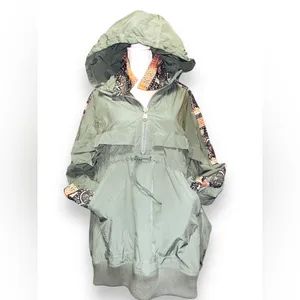 FP Movement Free People She Fly Hooded Anorak Jacket Embroidered Green Size S thumbnail 9
