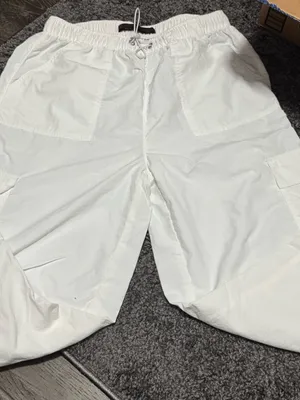 No Boundaries White Cargo Track Pants with Drawstring Waist thumbnail 1