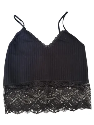 Carly Jean Los Angeles Black Unlined Lace Bralette One Size Adjustable Straps thumbnail 1