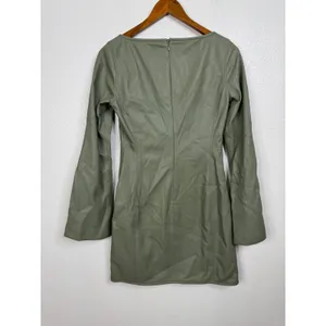Alexis Vanna Green Faux Leather Mini Dress Size‎ Medium thumbnail 4
