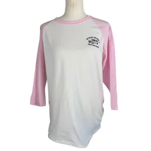 Vans Off The Wall Van Repair Co Raglan Tee Womens M Pink White Graphic Cotton thumbnail 3