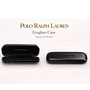 Polo Ralph Lauren Eyeglass Case Black Hard Shell Velvet Lined thumbnail 2