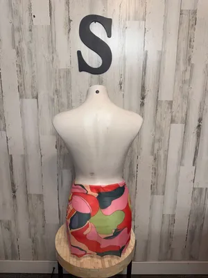 SheIn Retro Abstract Mesh Micro Mini Skirt Womens S Multicolor Marble Swim Cover Up thumbnail 3