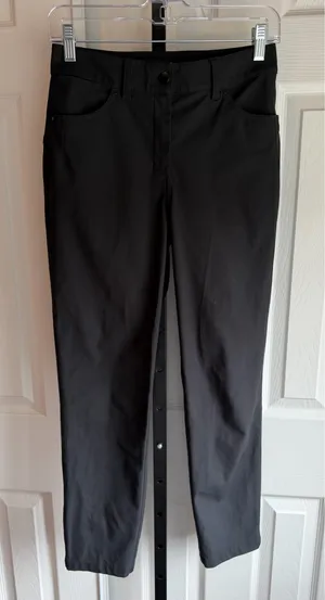 Lululemon Women's Black Zipper Work Ankle Dress Casual Pants Size: 4 thumbnail 1
