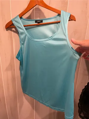 Elementz Cute aqua blue lightweight tissue tank top sleeveless base layer normcore basics thumbnail 3