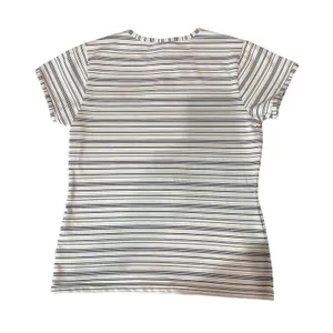 Nike Tennis Top Womens‎ Size Medium White Black Striped Short Sleeve Crew Neck thumbnail 4