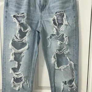 American Eagle Outfitters Mom Blue Mist Distressed Mom Jeans(Size 6Regular) thumbnail 8