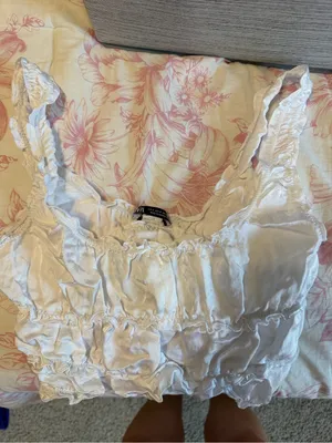 White Ruffle Zara Tank Top thumbnail 1