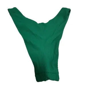 Aerie Ribbed High Cut Cheekier Bikini Bottoms Emerald Green Size Medium thumbnail 2