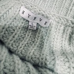 Hyfve Cardigan Sweater Mint Green w/ Yellow Daisy buttons twee‎ cottagecore sz L thumbnail 7