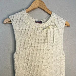 Vintage Coquette Girl Knit Bow Tank thumbnail 2