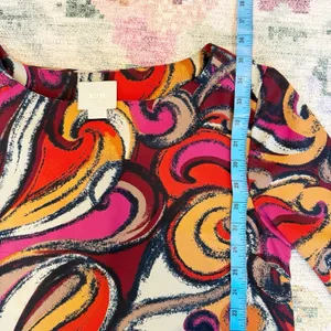 Anthropologie 3/4‎ Sleeve Swirl Mini Dress Small Lightweight Lined Unique thumbnail 7