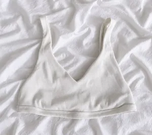 Aerie White Ribbed Sports Bra – Size L thumbnail 1