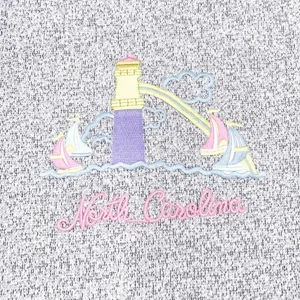 Vintage Retro Embroidered North Carolina Super Soft Grey Crewneck Sweatshirt thumbnail 7
