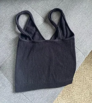 Black seamless ribbed tank Size XS thumbnail 2