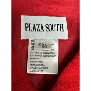 Vintage Plaza South Red Floral Embroidered Zip Up Jacket Size 14 Y2K Feminine thumbnail 3