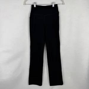 Jockey Activewear Pants Womens XS High Waisted Straight Leg Pockets Black thumbnail 2